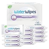 WaterWipes Lindernde säuberndeBabytücher, 720 Tücher (12 Packungen), mit 99% Wasser & botanischen Extrakten, Feuchttücher für Gesicht & Körper