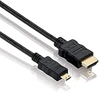 PerfectHD Micro HDMI Kabel | 0,5m | 4K Ultra HD 2160p | Full HD 1080p | High Speed Ethernet | 3D | ARC | Micro HDMI Stecker (Typ D) zu HDMI Stecker (Typ A) | 0,5 Meter