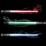 2er Set Lichtschwerter Spielzeug mit 7 Farben und Soundeffekten - Doppelklingen Laserschwert für Kinder Cosplay Light Saber