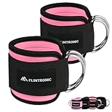 Flintronic Fußschlaufen Kabelzug mit D-Ringen, Fußschlaufen für Fitness Training, Fußmanschetten Kabelzug für Männer und Frauen Beinstrecker, Ankle Straps für Fitness Gesäßmuskeln und Beintraining