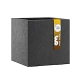 Casa Mina Pflanzkübel groß außen - Fiberglas Blumenkübel quadratisch 2er Set 27x27x27cm - Blumenkasten für Draußen - Blumenkübel Frostsicher - Blumenkasten für den Garten Basalt Black - Lisburn