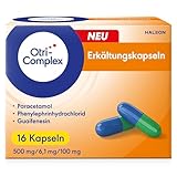 OtriComplex Erkältungskapseln, 500 mg Paracetamol, 6,1 mg Phenylephrinhydrochlorid, 100 mg Guaifenesin, 16 Kapseln