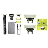 Set aus PHILIPS OneBlade Pro 360 Face & Body - elektrischer Rasierer(QP6552/30) + Philips OneBlade Original 360-Klingen, passend für alle OneBlade und OneBlade Pro Modelle, 2er-Pack (Modell QP420/60)
