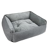 JOEJOY Hundebett Mittelgroße Hunde, Dog Bed flauschig, 76x61cm waschbar Hundekorb, weich&bequem Anti-Angst Haustierbett für mittelgroße Grosse Hunde