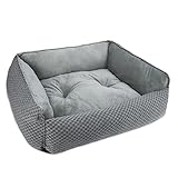 JOEJOY Hundebett Kleine Hunde, Weich& Bequem, Anti-Angst, Flauschig Hundebett, Waschbar rutschfest Hundekorb für Kleine Hunde und Katzen bis zu 9 kg(51x48x15cm)