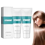 Mikabila (03)Haarglättungscreme mit Integriertem Kamm,60ml*2 Haarglätter-Creme,Glatter Balsam für trockenes und krauses Haar,Protein Correction Hair Straightening Cream,Creme für glattes Haar