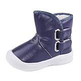 LACOFIA Baby Wasserdicht Winter Schneestiefel Kleinkind Jungen rutschfest Gummisohle Stiefel Blaue Marine 22/23 Etikett 153