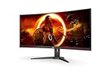 AOC Gaming CU34G2XE - 34 Zoll WQHD Curved Monitor, 144 Hz, FreeSync Prem., HDR10 (3440x1440, 1 ms MPRT, HDMI, DisplayPort) schwarz-rot