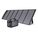 EGRETECH Sonic Tragbare Powerstation mit 100W Faltbares Solarpanel, 600W/500Wh Stromerzeuger, 18V Solarladegerät Solarmodul, 1200W MAX Leistung Stormerzeuger, für Generator/Notfall/Camping/Reise usw