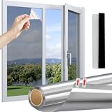 Linarun Spiegelfolie Fenster Sichtschutz Fensterfolie Blickdicht von Außen Sichtschutzfolie Sonnenschutzfolie Fenster Innen Tönungsfolie Wärmeschutzfolie UV Schutzfolie 40x200cm