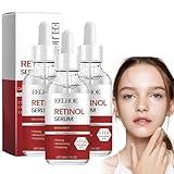 Retinol-Serum for das Gesicht, Retinol-Gesichtsserum gegen Falten, Serum gegen dunkle Flecken zur Aufhellung und Verjüngung der Haut, Hyaluronsäure-Serum mit Retinol und hydrolysiertem Kollagen(3pcs)