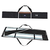 WISEPRO Tasche für Führungsschienen 1,4 und 1,5 m mit 2 Zubehör Fächer für bis zu 2 Schienen,Universell Doppelseitige Schienensägentasche mit Handgriff und Schultergurt, Stoßdämpfender Polsterung