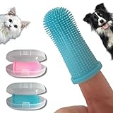 PawsOnly Fingerzahnbürste Hund Katze | Set von 2 | Aufbewahrungsbox | Silikon | Zahnpflege | Zahnreinigung | Zahnbürste für Hund Katzen Kleine | Hundezahnbürste | Hunde Zahnbürste (Blau + Rosa)