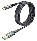 SUNGUY 10 Gbit/s USB C 3.1 Gen 2 Kabel, 1,2 m USB A auf USB C 3A Schnellladung und Datenübertragung, Android Auto Kabel, kompatibel mit iPhone 15/15 Pro Max, Galaxy S23 S22 Ultra Note 20, SSD