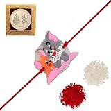 Amba Handicraft Rakhi für kleinen Bruder/Cartoon Rakhi/Rakhi/Rakhi für Bruder/Rakhi Set/Rakhee/Senden Sie Rakhi in die USA/Rakhi für Bruder mit Geschenkset/Rakhi-Geschenkkarte, Nylon, Mehrfarbig,