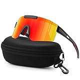 suoso Sportbrille-Sonnenbrille Herren-Damen-Fahrradbrille-Sunglasses men Polarisiert UV400 Damen Ski Sonnenbrille Schnelle Brille Rave Radfahren Fahrrad Angeln Orange
