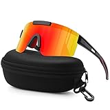 suoso Sportbrille-Sonnenbrille Herren-Damen-Fahrradbrille-Sunglasses men Polarisiert UV400 Damen Ski Sonnenbrille Schnelle Brille Rave Radfahren Fahrrad Angeln Orange