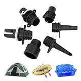 Paddle Board Düsenadapter – 6-teiliges aufblasbares Pumpenset, elektrischer Ventilanschluss | Mehrzweck-Luftstromkontrollfunktion, langlebiges PP-Adapterprodukt, ideales Zubehör für Kajaks, Kanus, Luf