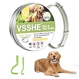 vsshe Zeckenhalsband für Hunde, Klein 64 cm Hund Zecken Halsband Schutz vor Flöhe Natürliches Präventionshalsband Premium Zeckenhalsband für Hunde 100% Wasserdicht Mit 2 Haken Gratis