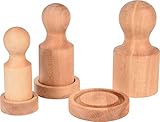 dobar® 29020e Papiertopf-Presse 3-er Set | Saattopfpresse Buchenholz geölt | Set Blumentopfpresse | Anzuchttopf | Papierblumentopf Pflanztopf | Ø7/9/11 cm | Natur