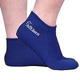 FitsT4 Tauchsocken 3mm Neoprensocken rutschfest für Damen Herren, Neoprene Diving Socks Neoprenanzug zum Schnorcheln, Schwimmen, Surfen, Segeln, Kajakfahren Wassersport,Blau,L