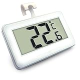 Digital-Tiefkühltruhe-Thermometer Drahtloser Kühlraum-Thermometer und Innentemperatur-Monitor (große LED-Anzeige, Weiß) DREI Platzierungs-Modi (hängend, stehend und magnetischer Stock)