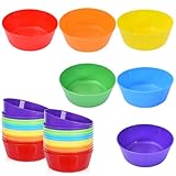 YOYEAH Plastikschalen Set 24 Stück Wiederverwendbare 300ml unzerbrechliche Müslischalen für Kinder, suppenschüssel snackschale Spülmaschinen- und Mikrowellenfest, Obstsalat, Snacks, Suppen und vieles