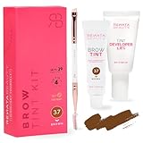 RB RENATA BEAUTY Augenbrauenfarbe Set – Brow Färbeset inkl. Entwickler & Stylingbürste – Augenbrauen Färbeset – Eyebrow Dye Kit mit bis zu 4 Wochen Halt – Brow Tint für Natürlichen Look [Braun]
