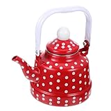 TOGEVAL Emaille Wasserkocher Vintage Teekessel mit Glattem Gesundheitsschonendem Material Spitz Zulaufendem Ausguss für Leichtes Eingießen Geeignet für Teezeremonien und Alltagsgebrauch