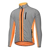WOSAWE Reflektierende Fahrradjacke Herren Damen Winddicht Wasserabweisend Laufjacke (Jacke Orange L)