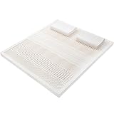 Matratze aus 100 % Naturlatex, 7 orthopädische Zonen, mittel/weich, bequem, abnehmbarer Bezug, 5,1 cm Dicke, 80 x 220 cm, perfekt für gesunden Schlaf