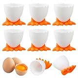 Rieoany 6 Stück Eierbecher, Eierbecher Plastik, Niedlich Eierspender, Lustige Eierhalter, Frühstück Eierhalter Set für Küche, Camping