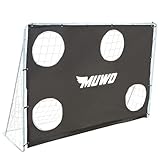 MUWO Fußballtor mit Abnehmbarer Torwand und wetterfestem Stahlgestell. Maße: 217 x 153 cm. Optimal zum Trainieren oder für Freundschaftsspiele geeignet (Schwarz/Weiß 217 x 153 cm)