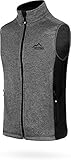 normani Herren Strick-Fleeceweste mit Seitentaschen und Neopren Ärmellose Outdoor Weste, warme 280 g/m² Grammatur Farbe Grau Größe L