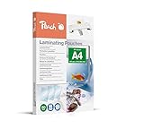 Peach Laminierfolien A4 - 80 mic - 100 pouches - glänzend - Premiumqualität für beste Laminierergebnisse - kompatibel mit Geräten aller Markenhersteller - PP580-02