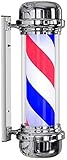 AMAZWI Licht LED Barbers Pole 71CM Rot + Blau Drehbare Barber Shop Friseursalon Logo Salon Shop Zeichen Im Freien Wasserdichte Wand licht, 71cm Outdoor Wand Lampe Dekor