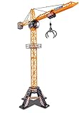 Dickie Toys - Mega Crane (120 cm) – extra großer Spielkran für Kinder von 3-5 Jahren, mit Fernbedienung, Seilwinde, Greifarm, 350° drehbar, Ferngesteuerter Kran