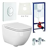 Grohe Rapid 3in1 + Ference WC + Drückerplatte + WC-Sitz Weiß