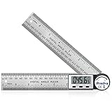 Winkelmesser, Preciva Digitaler-Winkelmesser mit Bildschirm HOLD - und 180° drehbar Funktion, 400mm Winkelschmiege Lineal aus Edelstahl für Holzarbeiten, Heimarbeit - größes Display