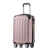 BEIBYE Zwillingsrollen Hardcase Reisekoffer Koffer Trolleys Hartschale in XL-L-M in 14 Farben (Rosagold, Handgepäck (55cm))