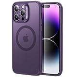 ESR Schutzhülle für iPhone 14 Pro Max, durchscheinende matte Hülle, kompatibel mit MagSafe, militärischer Schutz, Classic-Serie, Frosted Purple
