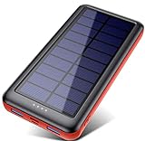 QTshine Solar Powerbank 26800mAh,Solarladegerät mit Eingängen Type C,Power Bank Externer Akku Fast Charge Tragbares Ladegerät Akkupack für Cell Phone