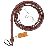 Bantoro Crafts Indiana Jones Bullpeitsche aus Leder, 1,2 bis 4,8 m Länge, braunes Känguru-Leder, professionelle Premium-Qualität, Reiterpeitsche, 10 feet (3 meter), (WP9009C)