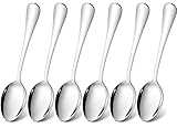 Tiokin Suppenlöffel, 6 Stück 20,5cm Edelstahl Esslöffel und Esslöffel, Dessertlöffel, Sliverware spülmaschinenfest