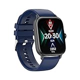 Hailmkont #jeXs21 Smartwatch für Damen und Herren IP67 wasserdichte Fitness Smartwatch mit HEA-Rt Rate Monitor & Schlaf-Tracker & Unterstützung Blau, Blau #Ksimk9, M