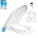 WC Sitz Mit Absenkautomatik mit Kindersit,Toilettendeckel D-Form Hochwertige Und Stabile Antibakterieller Toiletten,Stabile QualitäT,mit Quick Release Funktion | WC-Sitz Stabil bis 250kg