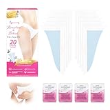 Beauty7 Kaltwachsstreifen für Bikini & Brasilianische Haarentfernung für sensible Haut Brasilianisches Wachsstreifen für Bikinizone zur empfindliche Haut 20 Wach streifen & 4 Reiniger Öl Tücher