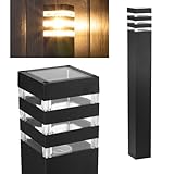 Lumiled Wegeleuchte Außen Pollerleuchte Außenstehleuchte Stehlampe Außenleuchte Außenbeleuchtung Gartenleuchte Wegelampe stehend 80cm IP44 schwarz spritzwasserdicht Aluminium E27 Fassung max 12W