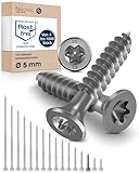 Schrauben Torx Edelstahlschrauben 5x25 Edelstahl V2A rostfrei Spanplattenschrauben für Holz Teilgewinde 5mm stark 25mm lang 100 Stück Holzschrauben Holz A2