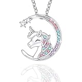 MAKOBLESSMOMO Einhorn Halbmond Halskette für Mädchen, You are Magical Einhorn Schmuck Geschenke für Mädchen Mütter Tochter Enkelin Nichte